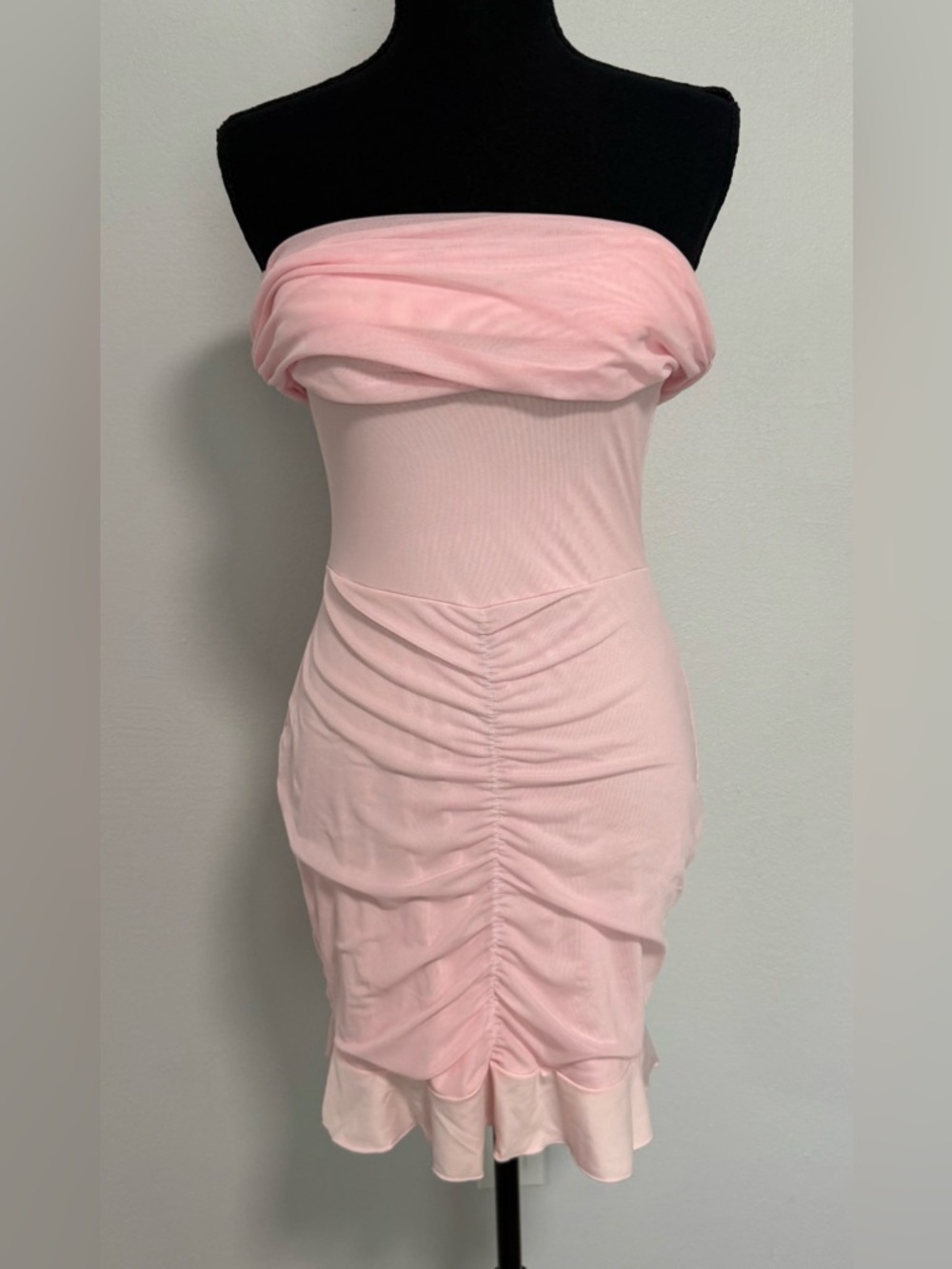Women’s Ruffled Mesh Off Shoulder Mini Dress Backless Party Dress Size M - Picture 3 of 3